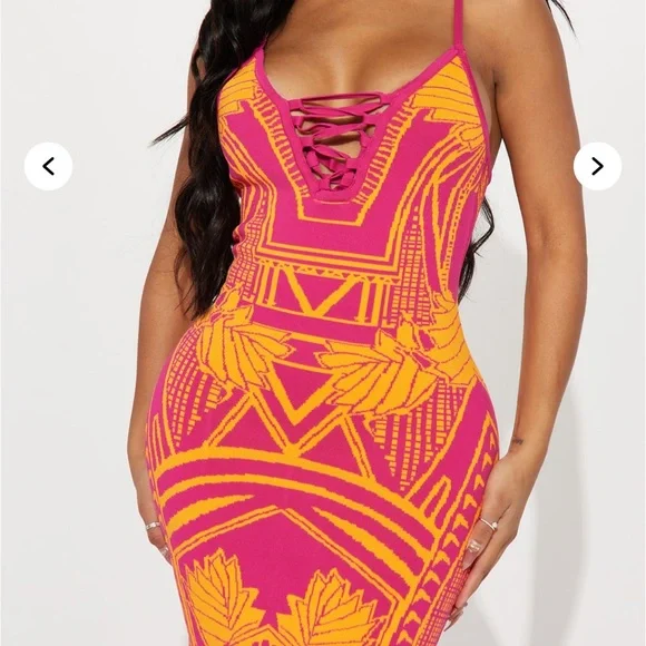 NWT Bad Gal Bandage Maxi Dress - Pink - Picture 2 of 7